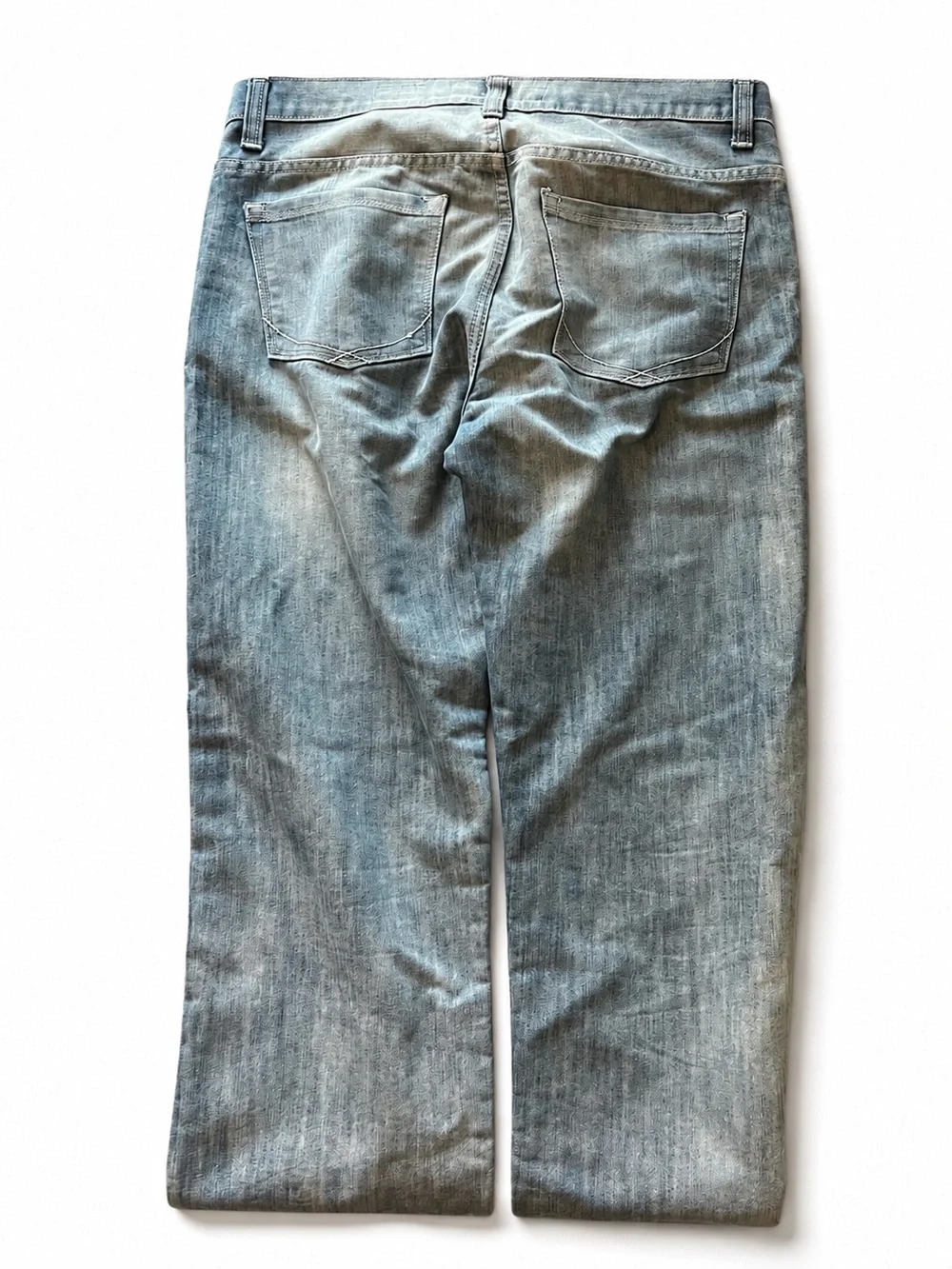 PD&C Men's Washed Light Blue Straight Jeans